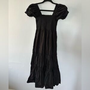 o.p.t Elegant Black Puff Sleeve Maxi Dress